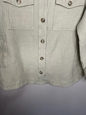 Madewell Waffle Back Branner Shirt Jacket Light Sage Green Utility‎ Shacket thumbnail 3