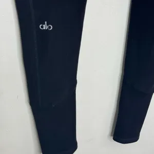 ALO Yoga High-Waist Alosoft Lounge Leggings Black Ribbed Size Small thumbnail 8