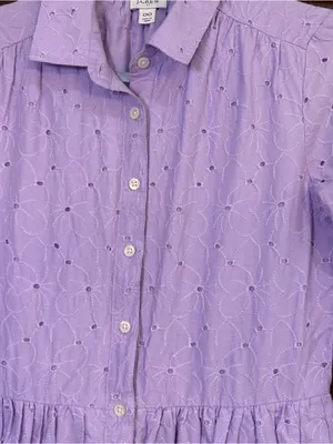 J. Crew womens eyelet long sleeve shirt dress lavender purple 00 thumbnail 4