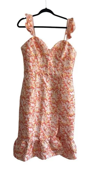 NWT Lulus Floral Midi Dress Size XL thumbnail 1