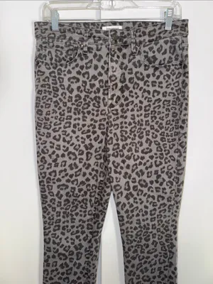 GOOD AMERICAN Good Legs Skinny Jeans Gray Animal Print Women’s 10 / 30 thumbnail 4