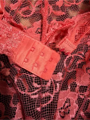2000s vintage whimsical pink and black lace floral bodysuit thumbnail 6