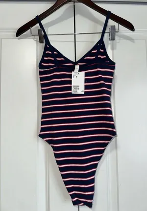 Divided By H&M Lightweight Striped Bodysuit NWT XS thumbnail 4