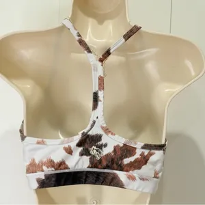 Darc Sport She Solid Hardcore Everyday Sports Bra Carbon Cow Print Medium Wolves thumbnail 2