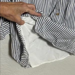 Abercrombie & Fitch Blue White Stripe Shirt Dress Pockets Preppy Beach Old Money thumbnail 8