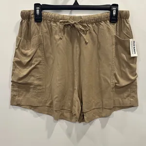 Old Navy High Waisted Playa Shorts NEW Shore Enough Medium Tan 692778 thumbnail 2