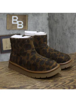 NEW Universal Thread Womens May Faux Microsuede Boots 94642660 Leopard Brown 7M thumbnail 2