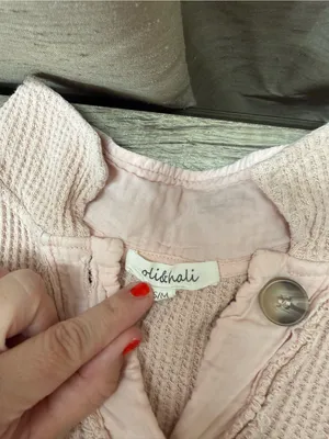 Oil and Hali light pink waffle pink shacket size s / m thumbnail 3