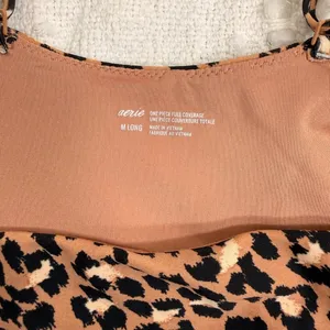 Aerie Leopard Print Wrap Cutout One Piece Swimsuit Medium Long Tie Waist thumbnail 6