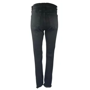Zara Women's Black Slit Hem High Waisted Casual Slim Straight Denim Jeans Size 8 thumbnail 3