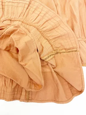 Free People 5 O’Clock Tea Time Mini Dress Peached Copper Cotton Crochet Lace thumbnail 12