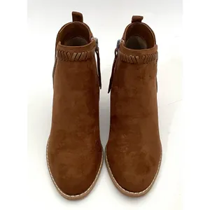 Dolce Vita Heeled Pointed Toe Suede Western Bootie Brown Tan Size 7 NEW thumbnail 2