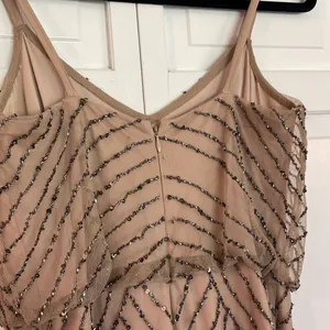 Adrianna Papell scalloped sequin nude maxi dress 2 thumbnail 7