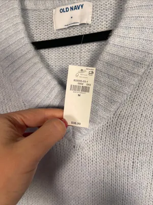 Old Navy Womens Cozy V Neck Sweater Blue Wool Blend New Medium thumbnail 3