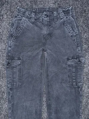 American Eagle Women's Cargo Pants Washed Black Size 00 Regular Stretch Utility thumbnail 3