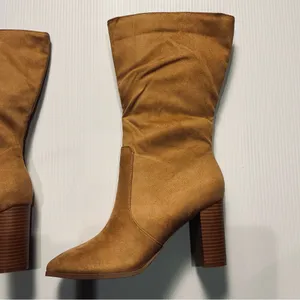 Tan Faux Suede Women's Boots Size 8 1/2 thumbnail 10