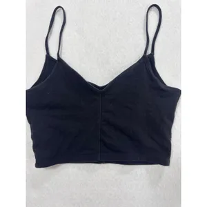Hollister Womens Black V Neck Cropped Cami Top Spaghetti Strap Size M Minimalist thumbnail 3