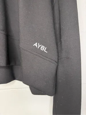 AYBL Cropped Oversized Jumper in Black Women’s Size Large Crewneck Sweatshirt thumbnail 4