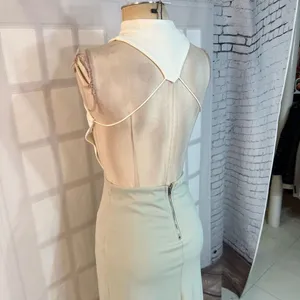 Blithe NWT White Green Open Back Sleeveless Cutout Halter Maxi Dress Small thumbnail 7