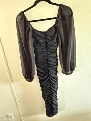 Hello Molly Black Ruched Long Sleeve Midi Dress XS NWT thumbnail 3