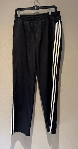 Adidas Classic Black 3-Stripe Track Pants / Wind Pants - Size Medium thumbnail 1