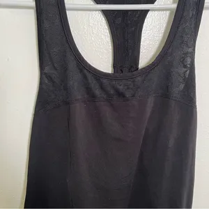 American Eagle Women's Athletic Tank Top Black Racerback‎ Lace Cut Out Stretch thumbnail 6