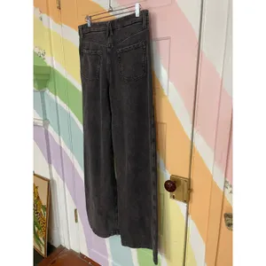 Good American Jeanius Good Skate Sweatpants Black Wide Leg Jeans 8/29 thumbnail 5