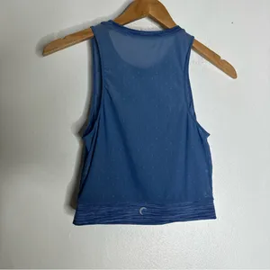 Zyia‎ Active Blue Polka Dot Mesh Sleeveless Crop Top Small CP thumbnail 2