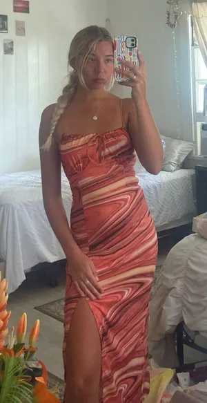 Marble Orange Dress thumbnail 1