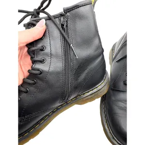 Dr. Martens Junior Softy Leather Boots Women 7 Black Side Zip Lace Up Combat thumbnail 6