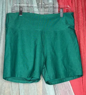 Aerie Women's High-Waist Emerald Green Biker Shorts thumbnail 1