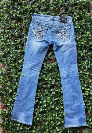 Miss Me Jeans Crystal Embroidered Pocket StraIght size 28 thumbnail 2
