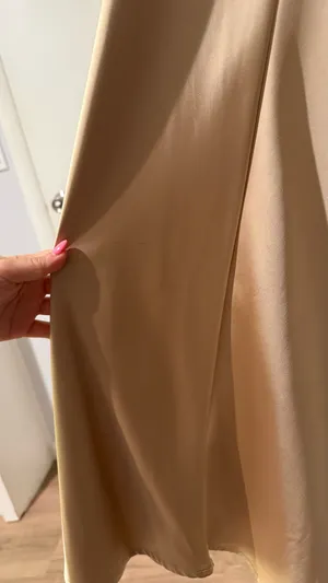 Gold Satin Formal Maxi Dress Open Back thumbnail 5