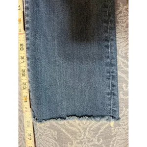 Madewell Cali Demi Boot Jeans Size 26 Blue Cropped Flare Raw Hem Frayed thumbnail 9