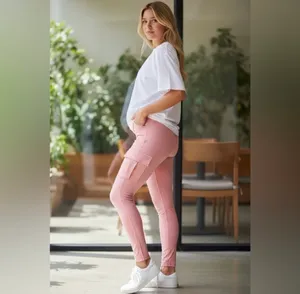 Halara - High Waisted Cargo Pocket Skinny Yoga Leggings - XS Pink thumbnail 2