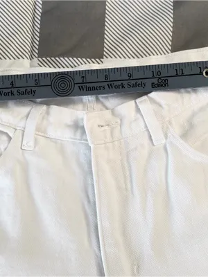 High-Waist White Denim Mom Jeans 100% cotton size 30/31 thumbnail 5