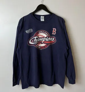 2004 Vintage Y2K Boston Red Sox T Shirt Large L Blue Graphic Tee thumbnail 11