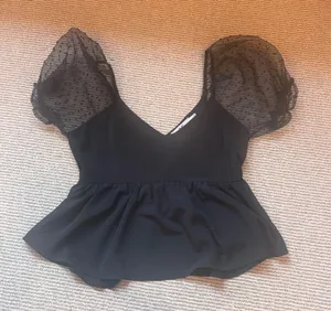 Black Puff Sleeve Francesca's Top thumbnail 1