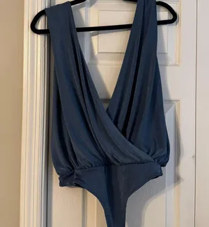 Free People Night Owl Bodysuit Blue Metallic thumbnail 2
