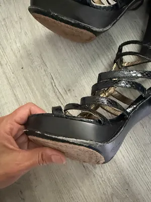 Sam Edelman Black Strappy High Heel Sandals Size 8.5 thumbnail 8