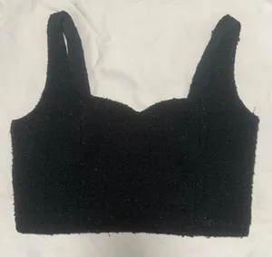 Abercrombie & Fitch Tweed Cropped Black Top thumbnail 1