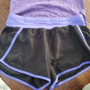 Tek Gear Work out set size small shorts in lavender and black amd size xs racer t… thumbnail 2