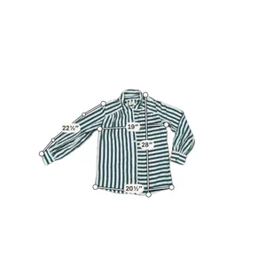 Maeve Anthropologie Green White Mixed Stripe Button Down Blouse Long Sleeve S thumbnail 5