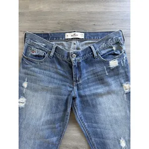 Hollister Y2K Women's Medium Wash Distressed Low Rise Bootcut Jeans Size 9 reg thumbnail 5