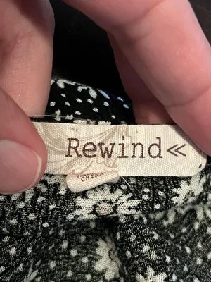 Rewind Dress Womens Large Black Floral Button Front Tie Waist Maxi Sundress thumbnail 12