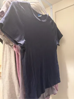 Old Navy Navy Ribbed Short Sleeve Crew Tee thumbnail 2