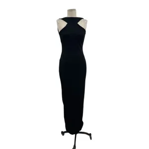 Nookie Long Gown Maxi Dress Bodycon‎ Halter Neck Cut Out Tie Black Size Small thumbnail 3