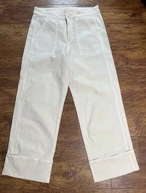 American Eagle High-Waisted Stovepipe Jeans Off White/Cream size 8 thumbnail 1
