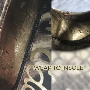 Sam Edelman "Tacoma" Taupe & Brown Leather Snakeskin Print Peep-Toe Heels thumbnail 10