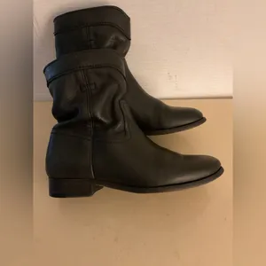 Frye women Black Leather moto Cara Roper boots size 6.5 thumbnail 10